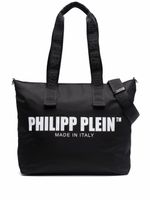 Philipp Plein grand sac cabas à logo imprimé - Noir