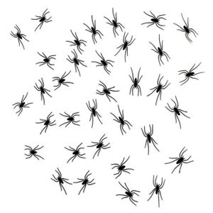 Nep spinnen/spinnetjes 4 x 2 cm - zwart - 50x stuks - Horror/griezel thema decoratie beestjes