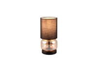 Trio Zwarte tafellamp Elio met amber glas 517800113