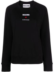 Moschino sweat en coton à logo brodé - Noir