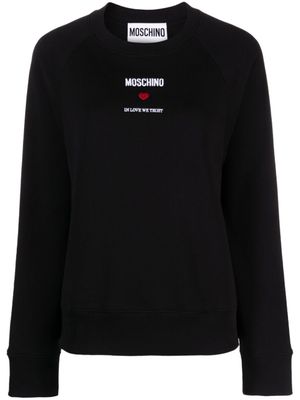 Moschino sweat en coton à logo brodé - Noir