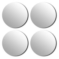 Plak spiegel tegels - 4x stuks - glas - zelfklevend - 20 cm - rond