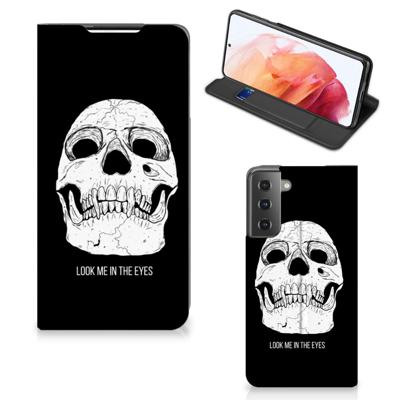 Mobiel BookCase Samsung Galaxy S21 Skull Eyes Mobiel BookCase Samsung Galaxy S21 Skull Eyes