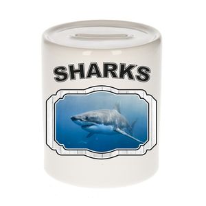 Dieren haai spaarpot - sharks/ haaien spaarpotten kinderen 9 cm