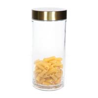 Voorraadpot - 1200 ml - glas - draaideksel - goud - 10 x 22 cm - weckpot
