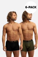 Puma Everyday Basic Boxershort Heren 6-Pack Groen/Zwart - Maat L - Kleur: DonkergroenZwart | Soccerfanshop