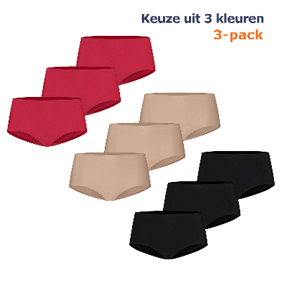 Ten Cate Secrets Midi Slip 3-pack Rood-XL