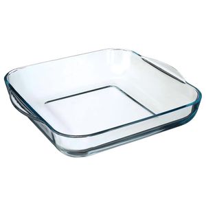 Ovenschaal vierkant - Transparant - Geglazuurd glas - 29 x 29 x 6 cm