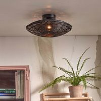 GOOD&MOJO Plafondlamp 'Tanami' Rotan, 40cm, kleur Zwart