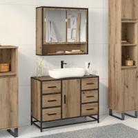 Badkamertenk te kast artisanaal eikenkleurig 80 x 33 x 60 cm