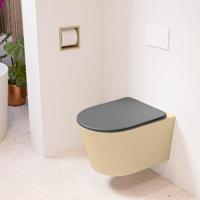 Wandcloset Mondiaz Lavie | Zonder spoelrand | Incl.Toiletzitting-Dark Grey | Keramiek | Sand