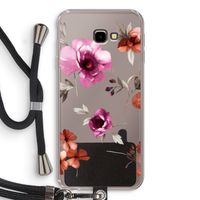 Geschilderde bloemen: Samsung Galaxy J4 Plus Transparant Hoesje met koord