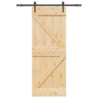 Schuifdeur met beslag 80x210 cm massief grenenhout
