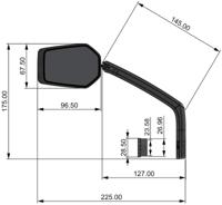 CONTEC achteruitkijkspiegel "e-view evo gl" ct rear-view mirror e-vie evo gl dazz m.g-link