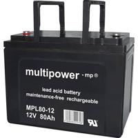 multipower MPL80-12I Loodaccu 12 V 80 Ah Loodvlies (AGM) (b x h x d) 260 x 207 x 170 mm M6-schroefaansluiting Onderhoudsvrij, Geringe zelfontlading