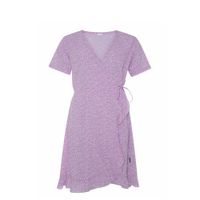 Protest gebloemde wikkeljurk Okara lila - thumbnail