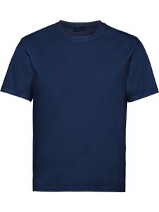 Prada t-shirt en coton à logo brodé - Bleu