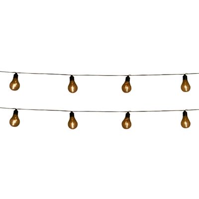 2x stuks solar tuinverlichting lichtsnoeren met lampjes/bollampjes warm wit 450 cm