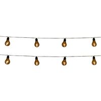 2x stuks solar tuinverlichting lichtsnoeren met lampjes/bollampjes warm wit 450 cm