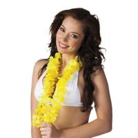 Hawaii krans - geel - stof - hawaikransen - 1 meter - tropisch - hawaii slinger
