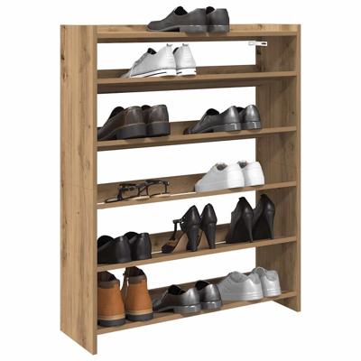 Schoenenrek 80x25x100 cm bewerkt hout artisanaal eikenkleur