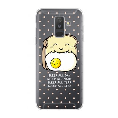 Sleep All Day: Samsung Galaxy A6 Plus (2018) Transparant Hoesje