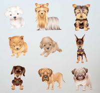 Muurstickers kinderkamer lieve honden kinderkamer - thumbnail