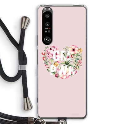 GRL PWR Flower: Sony Xperia 1 III Transparant Hoesje met koord
