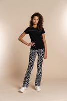 Geisha Meisjes flair broek - Zwart / zand - thumbnail