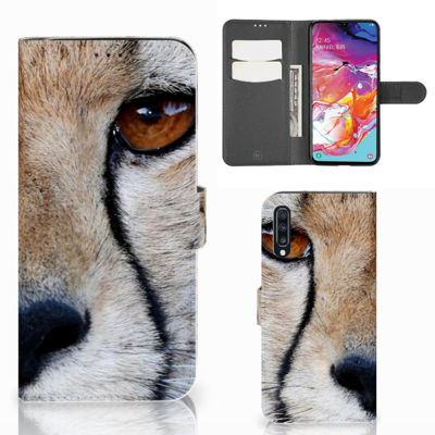 Samsung Galaxy A70 | Telefoonhoesje | Met pasjeshouder | Cheetah