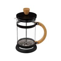 Cafetiere French Press koffiezetter - koffiemaker pers - 600 ml - glas/rvs/bamboe