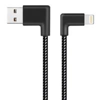 1m 2A USB to 8 Pin Nylon Weave Style Double Elbow Data Sync Charging Cable For iPhone XR / iPhone XS MAX / iPhone X & XS / iPhone 8 & 8 Plus / iPhon