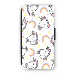 Rainbow Unicorn: iPhone 7 Flip Hoesje