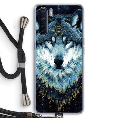 Darkness Wolf: Oppo A91 Transparant Hoesje met koord