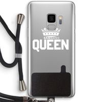 Queen zwart: Samsung Galaxy S9 Transparant Hoesje met koord