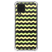 Samsung Galaxy A12 Doorzichtige Silicone Hoesje Waves Yellow - thumbnail