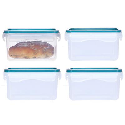 5Five Vershoudbakje met deksel - 4x - kunststof - luchtdicht - 14 x 10 x 8 cm - 730 ml