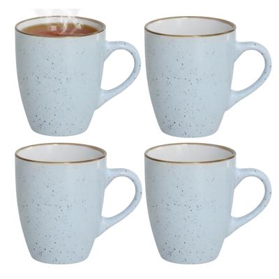 Gerimport Koffie / thee mok Sweets - 4x stuks - blauw - 350 ml - keramiek