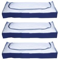 Opbergtas/beschermhoes beddengoed/kleding - 3x - voor onder bed - 109 x 46 x 15 cm - thumbnail