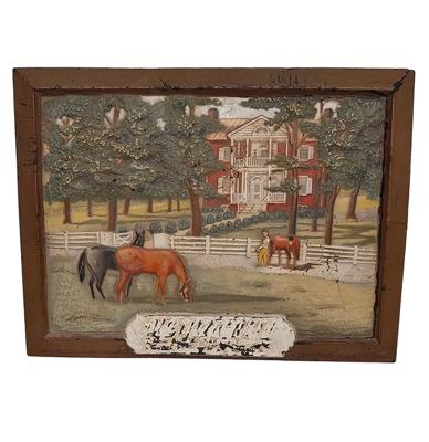 Bourbon Whiskey Reclame Relief Schilderij 31 x 44cm - Origineel Bourbon Whiskey Reclame Relief Schilderij 31 x 44cm - Origineel