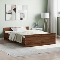 Bedframe hoofd- en voeteneinde bruin eikenkleur 120x190 cm