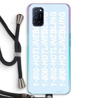Hotline bling blue: Oppo A72 Transparant Hoesje met koord