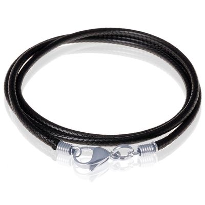 LGT Jewels waxkoord ketting zwart 3mm
