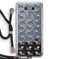 Zwarte poes: LG G6 Transparant Hoesje met koord