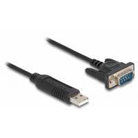 Delock 66461 USB-kabel USB 2.0 USB-A stekker, VGA-stekker 9-polig 0.50 m Zwart