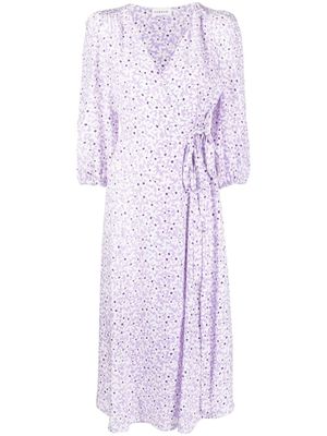 P.A.R.O.S.H. robe portefeuille à fleurs - Blanc