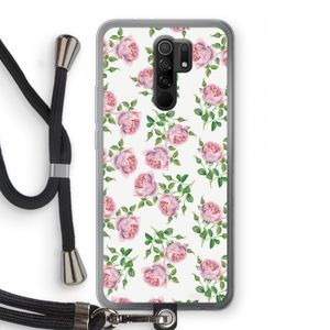 Kleine roosjes: Xiaomi Redmi 9 Transparant Hoesje met koord