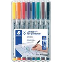 Staedtler Lumocolor 315, OHP-marker, non permanent, 1,0 mm, box van 8 stuks in geassorteerde kleuren