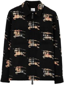 Burberry chemise zippée Check EKD - Noir