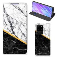 Samsung Galaxy S20 Ultra | Standcase | Marmer Wit Zwart - Origineel Cadeau Man